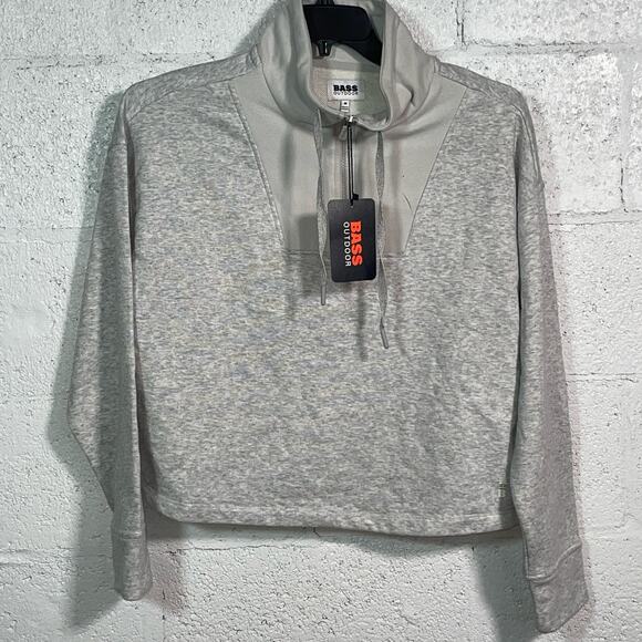 Bass Outdoor Women's  Batona French Terry Half Zip Sweatshirt grey medium - Picture 2 of 8